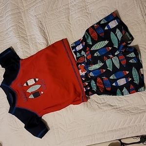Cat & jack swim shorts & rashguard set
